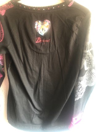 Jersey Desigual Negro Corazones Rosa
