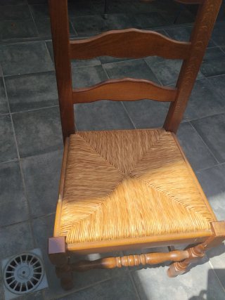 Silla madera y mimbre. 6 unidades precio por unid