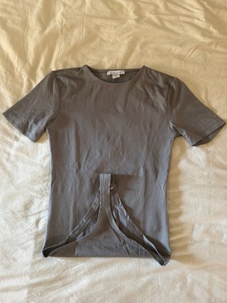 Body gris manga corta