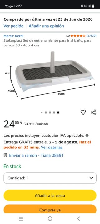 Protector empapador para perros