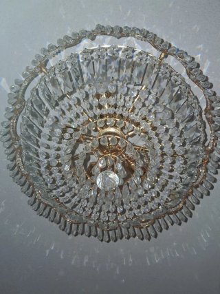 Lámpara de techo cristal y bronce