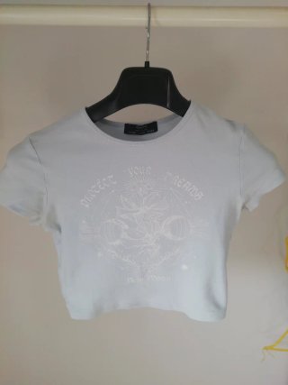 Camiseta Bershka Turquesa Talla XS