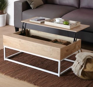 Mesa auxiliar elevable madera.