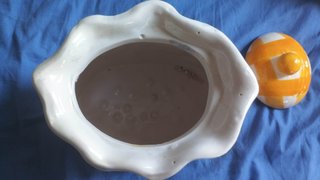 Juego 2 Recipientes Cerámica Naranja/Blanco