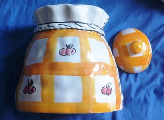 Juego 2 Recipientes Cerámica Naranja/Blanco