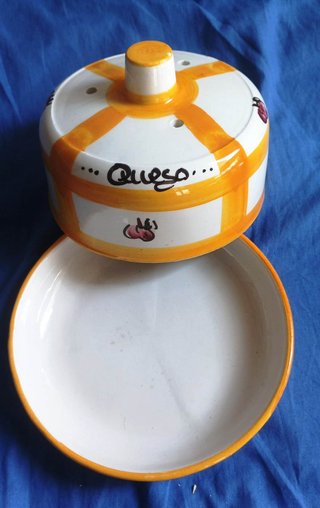 Juego 2 Recipientes Cerámica Naranja/Blanco