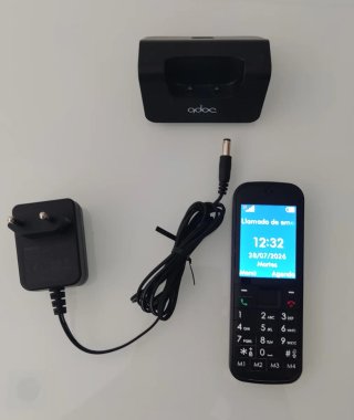 Teléfono Inalámbrico Adoc Negro con Base