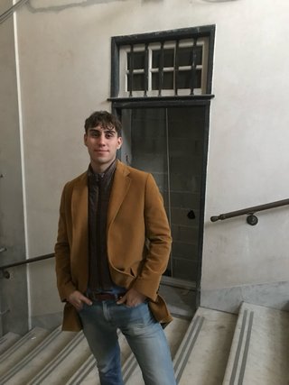 Elegante cappotto uomo color cammello