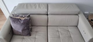Sofá relax eléctrico de piel gris