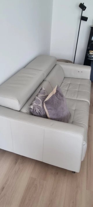 Sofá relax eléctrico de piel gris