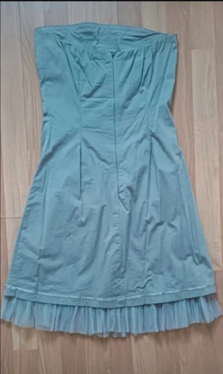 Vestido palabra de honor gris lentejuelas M