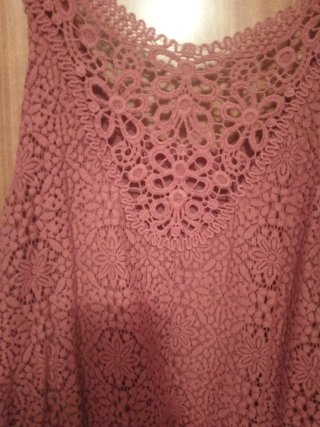 Camiseta tirantes color teja crochet