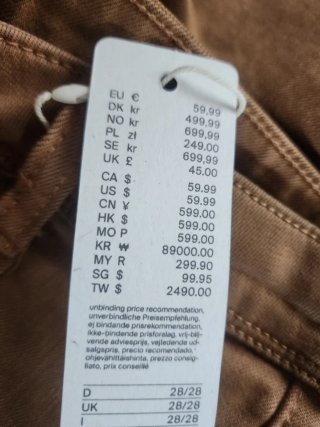 Pantalones Jeggings EDC Talla L28 W28 Marrón