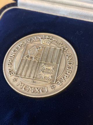 Moneda 25 diners Andorra 1991 oro y plata