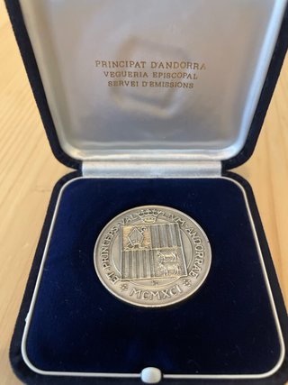 Moneda 25 diners Andorra 1991 oro y plata