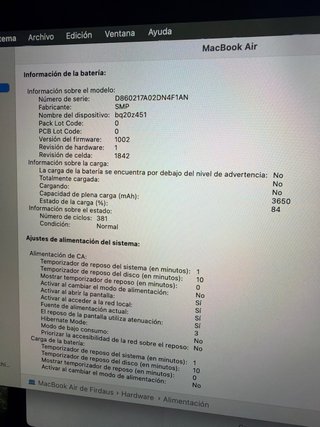 MacBook Air Retina 13 2020 Gris Espacial 8GB
