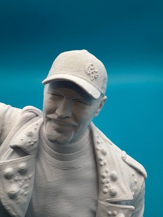 Busto Vasco Rossi Stampa 3D Plastica 18cm
