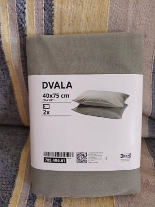 Funda para almohada, verde grisáceo, 40x75cm IKEA