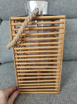 Farol de bambú y cristal