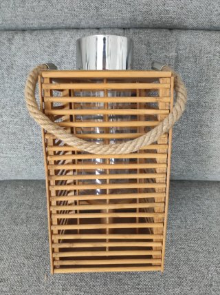 Farol de bambú y cristal