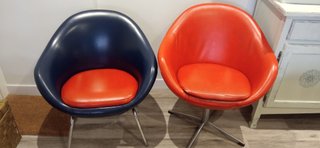 Sillones Retro Vintage Azul y Rojo