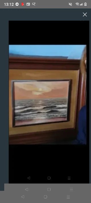 Cuadro al óleo paisaje marino unos 60 cm