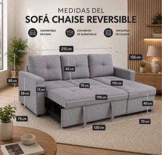 Sofá Chaise Longue Negro Terciopelo