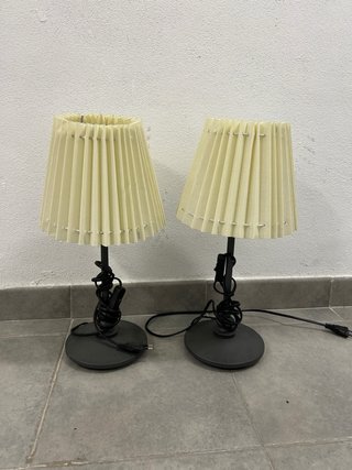 Juego de 2 Lámparas de Mesa Beige y Negra