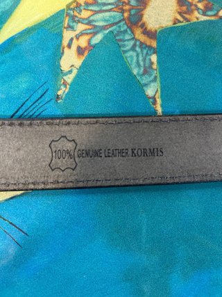 Cinturón piel Kormis negro NUEVO 92 cm sin hebilla