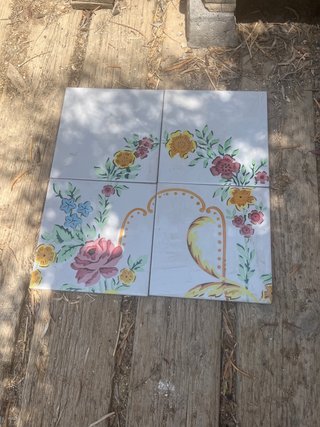 4 Azulejos Decorativos Florales 20x20