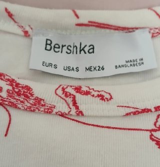Camiseta Manga Corta Mujer con Estampado Japonés S