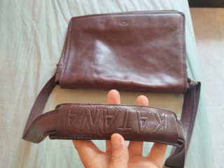 Bolso de piel auténtica marrón