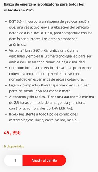 Baliza Emergencia V16 Homologada