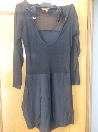 Vestido fiesta negro pedrería