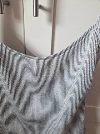 Top Zara plateado con licra Talla L