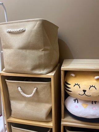 Cubos decorativos de tela y madera