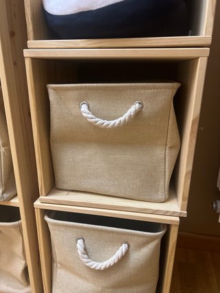 Cubos decorativos de tela y madera