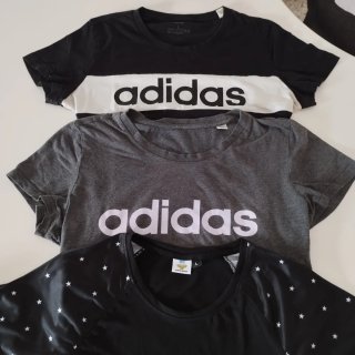 Camisetas 3 Adidas y Wonder Woman Talla L