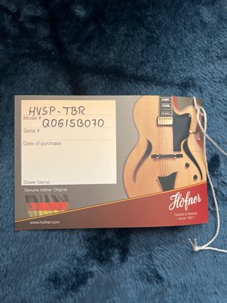Guitarra Höfner HVSP-TBR Verythin