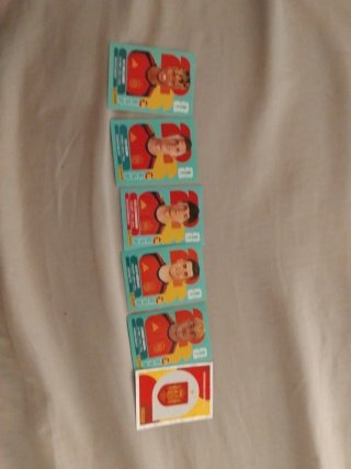 5 Cromos Selección Española + Escudo