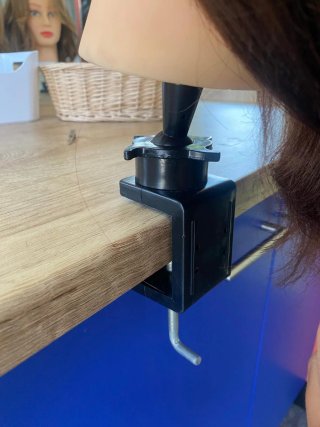 Cabeza maniquí pelo sintético castaño