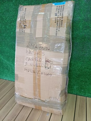 Amazon Basics Carro metálico con 3 niveles, Negro