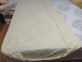 Bajera amarilla cama individual 50% de algodón