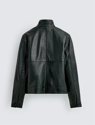 Cazadora Piel Zara Verde Talla M