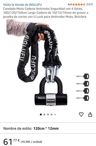 Cadena Antirrobo BIGLUFU 130 con candado Zincado