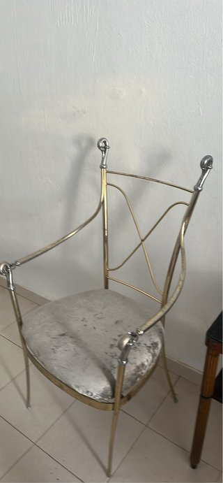 Silla Vintage Vidal Grau Latón Años 70