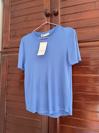 Blusa Zara Azul Mujer Talla L