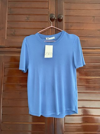 Blusa Zara Azul Mujer Talla L