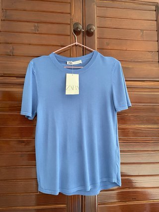 Blusa Zara Azul Mujer Talla L