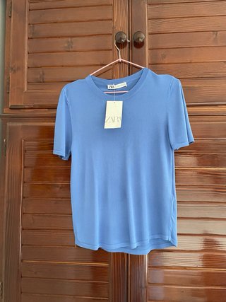 Blusa Zara Azul Mujer Talla L